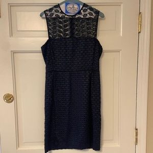 Diane Von Furstenberg Navy Lace Size 6 Dress